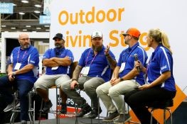Outdoor living stage at Deck Expo