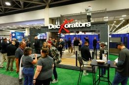 The Deckorators decking trade show booth at Deck Expo