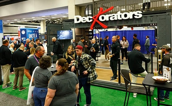 Buyers at Decking Booth