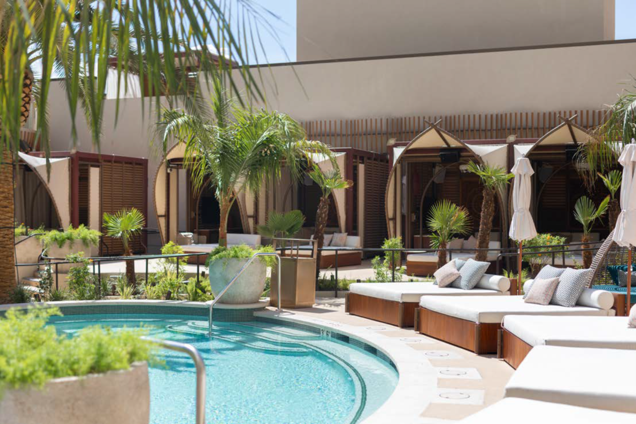 A beautiful luxurious cabana at the 2025 welcome party location AYU Dayclub at Resorts World