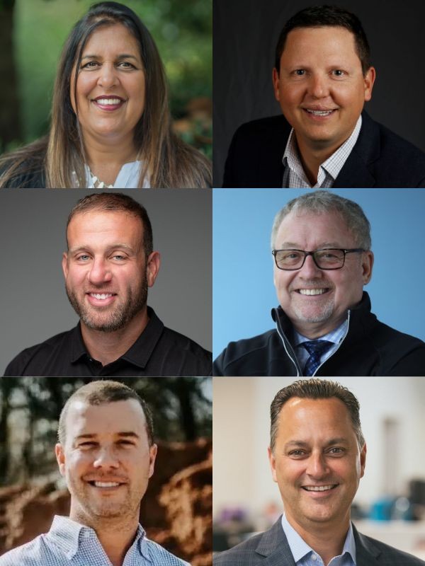 A panelist of Deck Expo speakers including Sabeena Hickman Scott Hackworth Joshua Buzzell Ed Gibbs Michael Moore and Bruce Mungiguerra