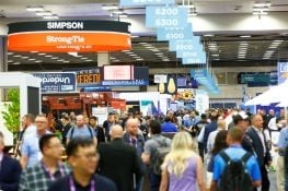 The busy expo hall full of decking industry professionals at Deck Expo