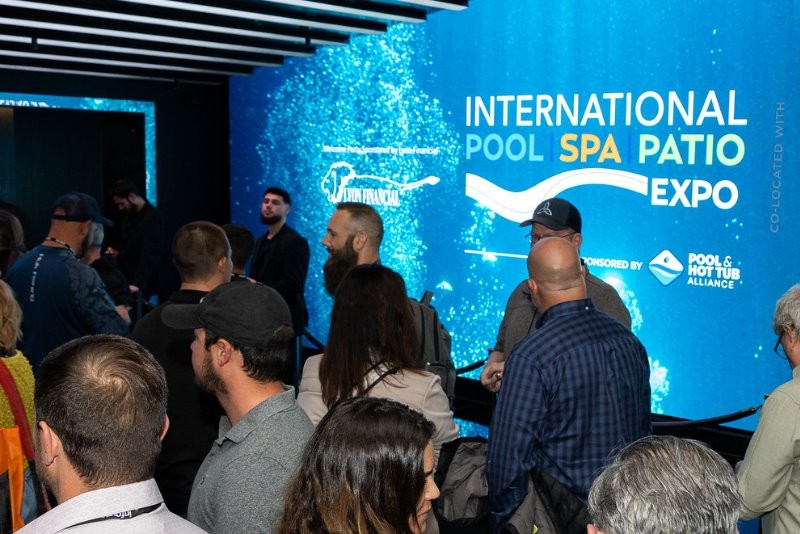 International Pool Spa Patio Expo attendees networking at the Welcome Party