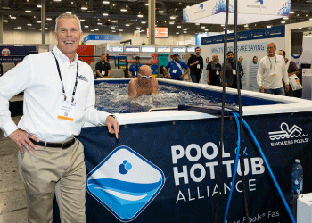 A PHTA employee manning the PHTA booth at PSP Expo