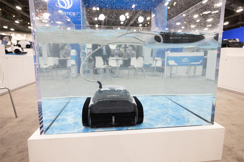 A robotic pool cleaner at PSP Expo