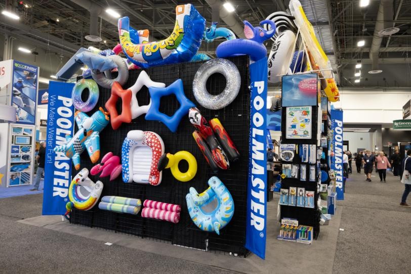 An exhibitor booth at International Pool Spa Patio Expo
