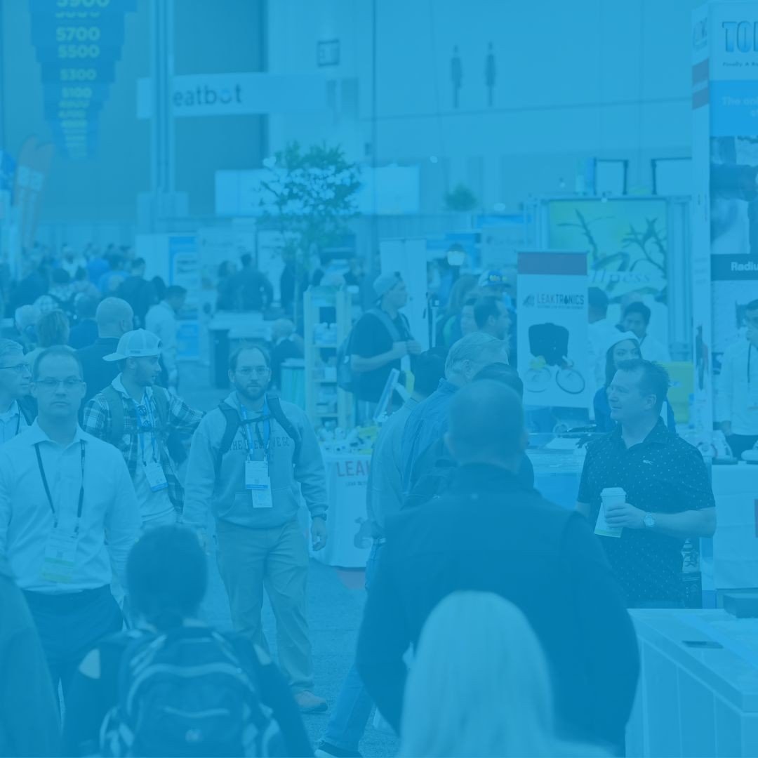 Pool industry supplier booths on the PSP expo floor