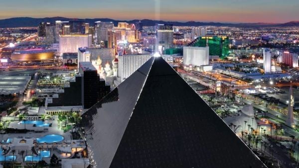 The pyramid at the MGM Luxe hotel in Las Vegas